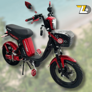 Bicimoto Eléctrica Yoazaki con canasta, porta chapa LED y cascos de regalo.