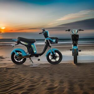 Bicimoto eléctrica de 48V 30Ah y 800W con diseño compacto, motor sin escobillas, y frenos de disco y tambor