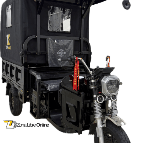 Triciclo eléctrico TOPMAQ con alta capacidad de carga ideal para transporte en Cuba